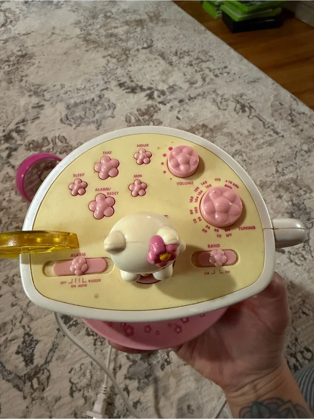 Hello Kitty Pink and Yellow Musical Alarm Clock Toy